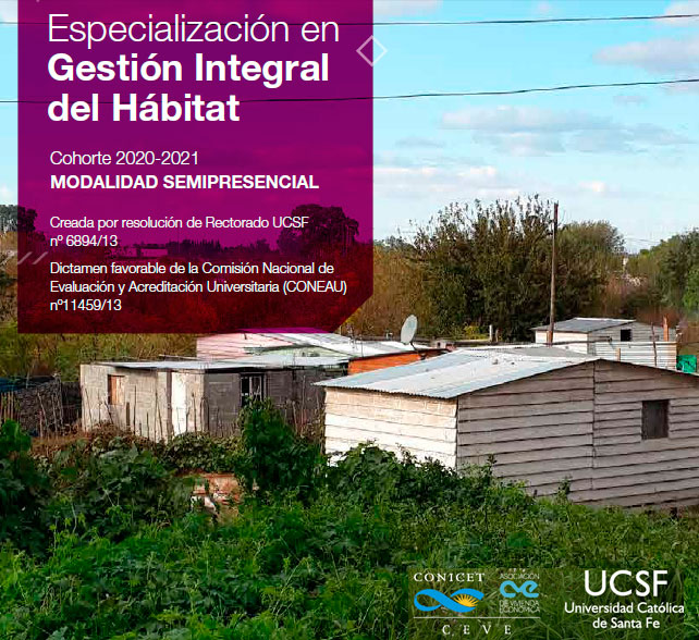 Inscripción abierta para la Especialización en Gestión integral del Hábitat